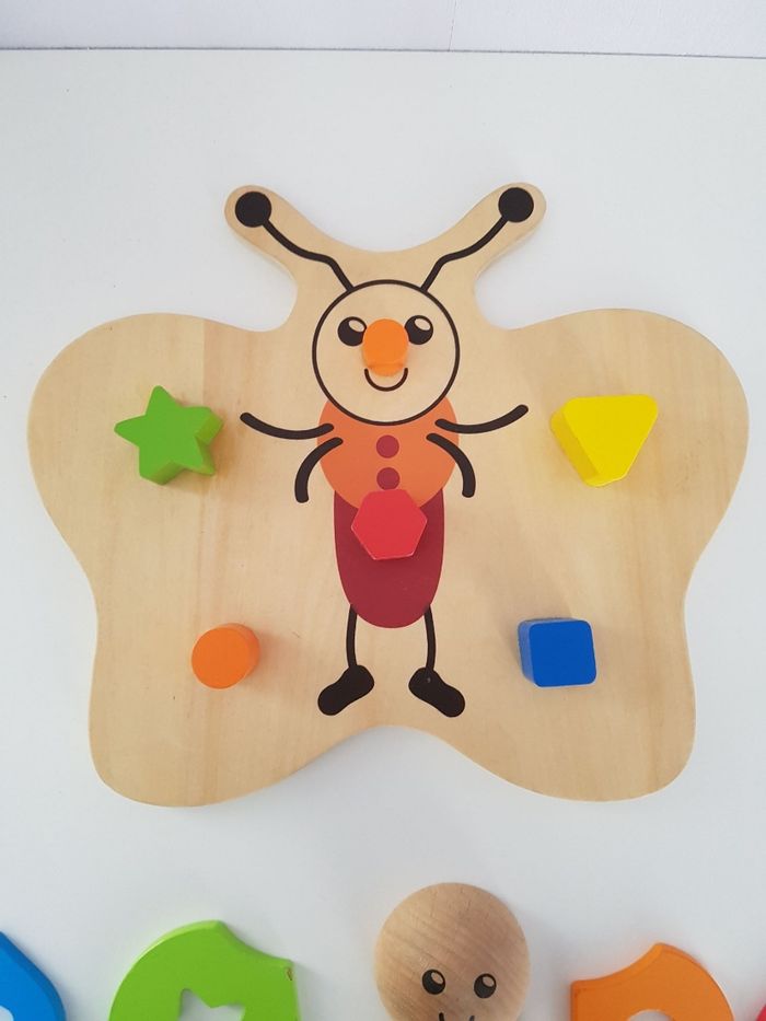 Papillon en bois formes et couleurs à emboîter - photo numéro 7