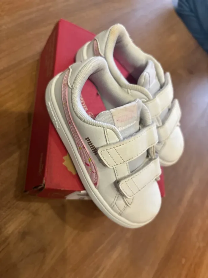 Basket puma blanche et rose t25