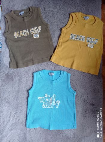 Lot de 3 débardeurs été garçon, Kimbaloo, taille 2 ans (24 mois)