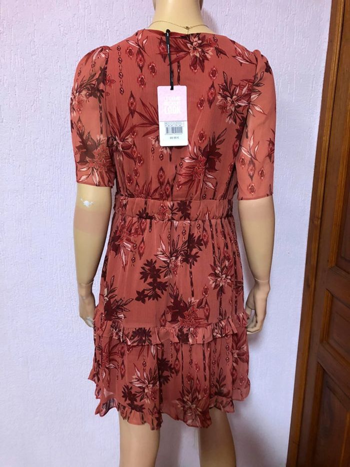 Robe terracotta à fleurs naf naf - n e u v e - photo numéro 4