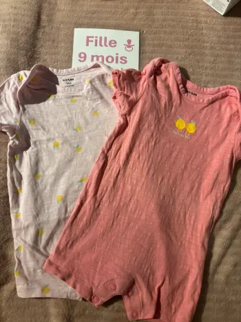 Lot de 2 pyjamas courts 9 mois