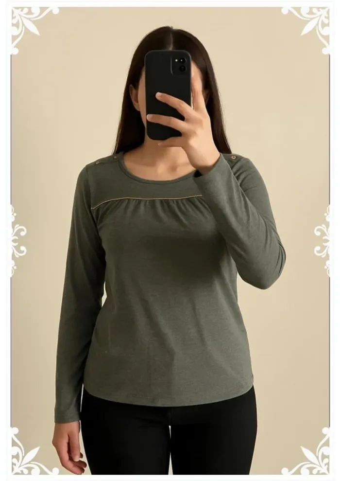 T-shirt manches longues enfant fille gris taille 12 ans Kiabi - photo numéro 2