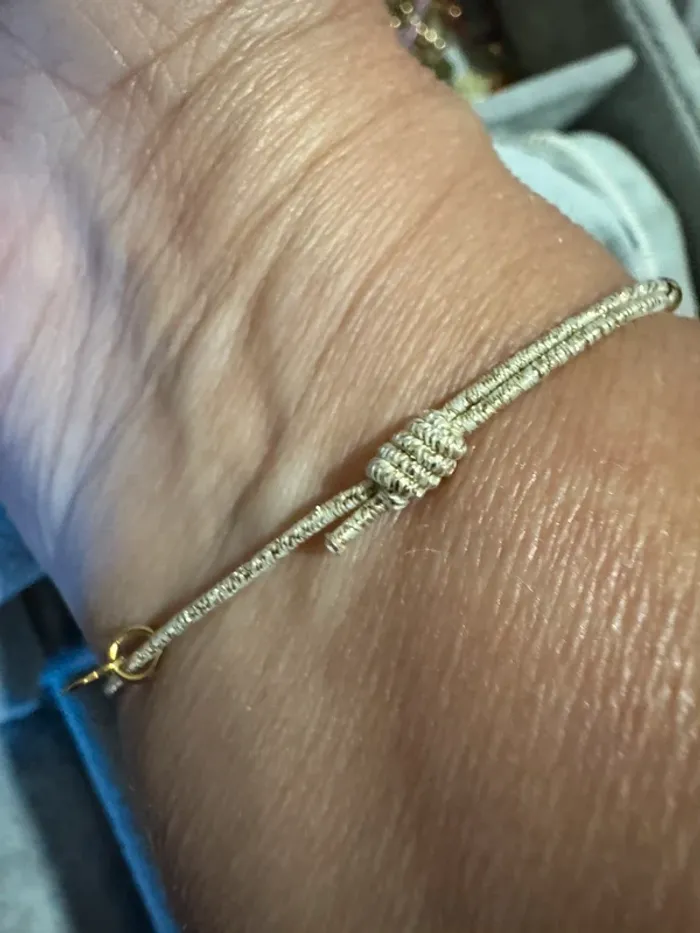 Bracelet habaha Paris cordon réglable doré pailleté œil acier inoxydable or - photo numéro 4