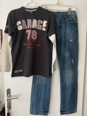 ZARA jean’s 13/14 ans + t-shirt manches longues 11/12 ans