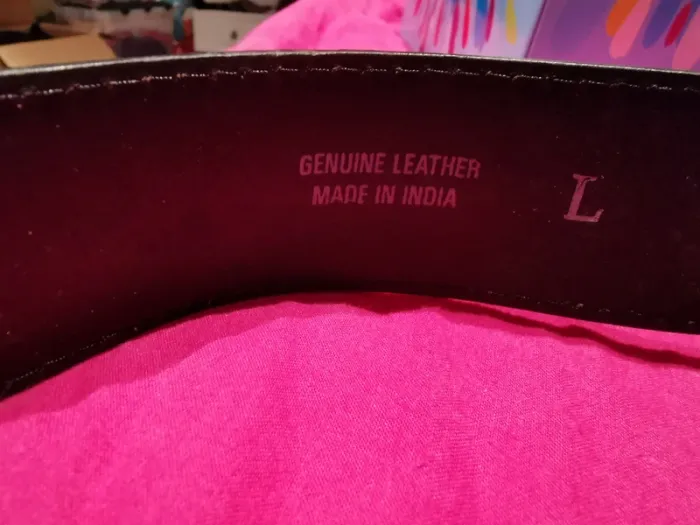 Ceinture en cuir noir daim 108 cm - photo numéro 2