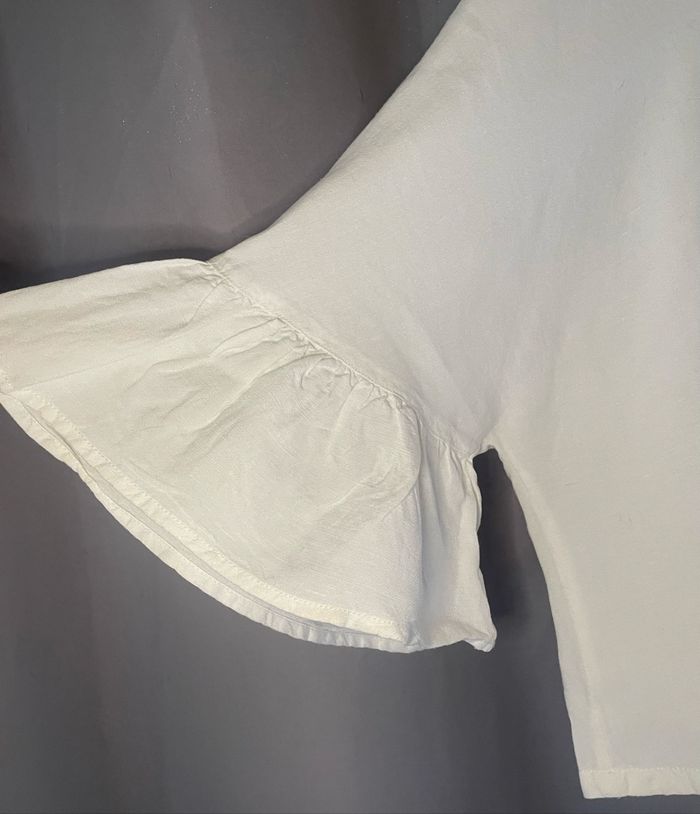 Haut en lin blanc »Tex »manches 3/4 - photo numéro 3