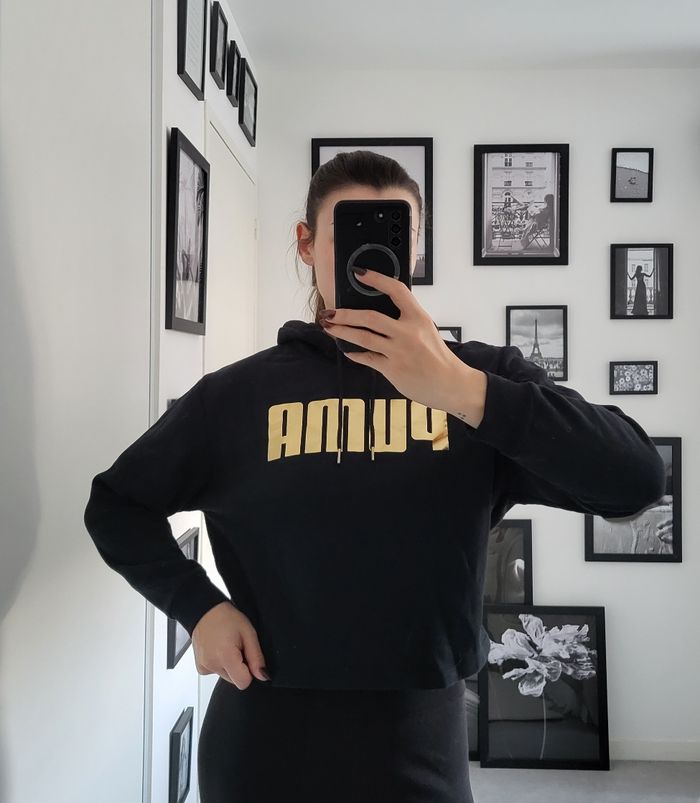 Sweat à capuche PUMA noir et doré
