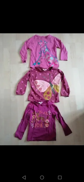 Lot 3 T shirts fille manches longues DPAM
