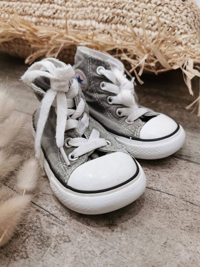 🔥Basket converse Allstar pointure 22 garçon fille gris blanc mixte - photo numéro 4