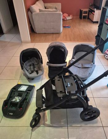 Poussette trio + base isofix