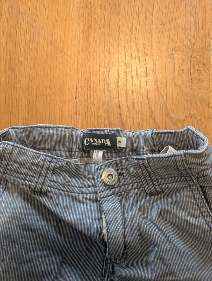 Short en tissu avec poches rayé bleu/blanc 3 ans - photo numéro 2