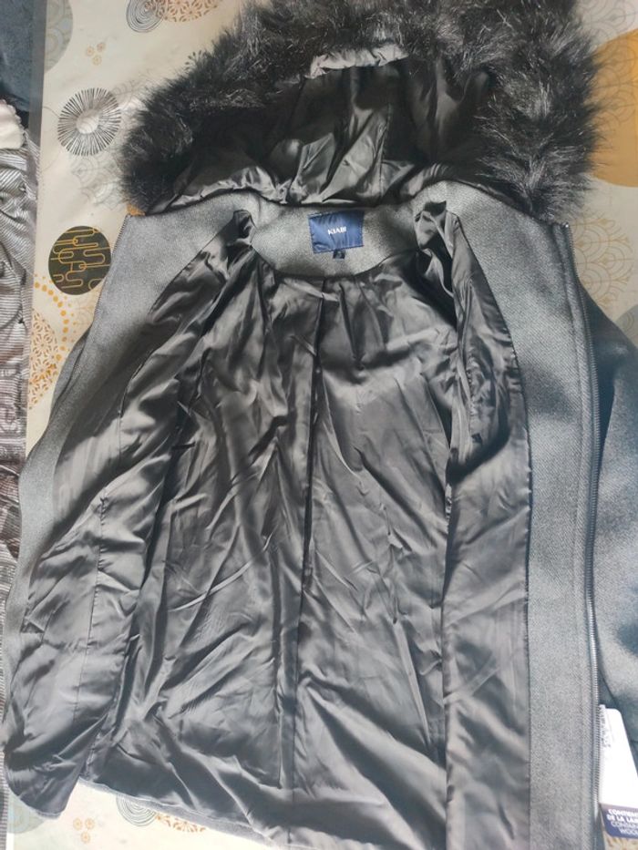 Manteau avec capuche avec laine - photo numéro 5