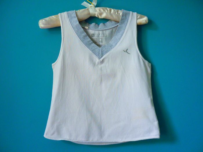 Lot T-shirts femme decathlon S 36 sport orange blanc noir TBE - photo numéro 8