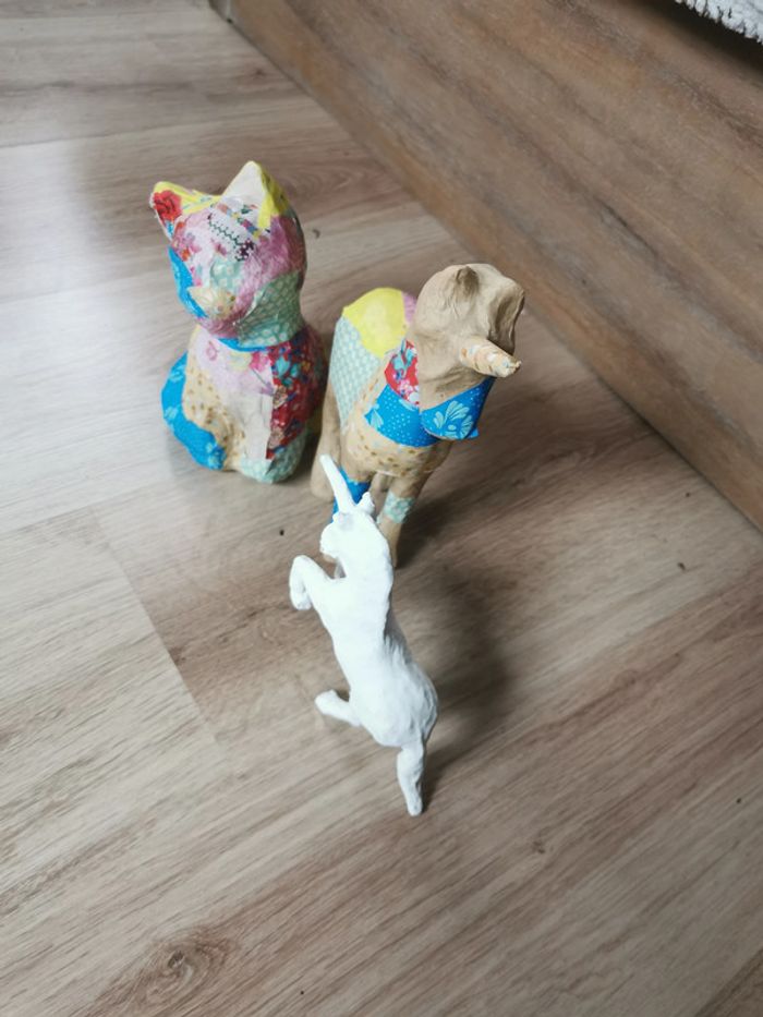 Lot d'animaux en papier maché - photo numéro 6