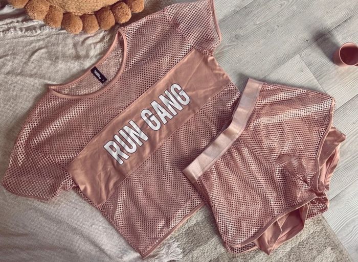 Ensemble undiz sport short et tee-shirts rose gold - photo numéro 2