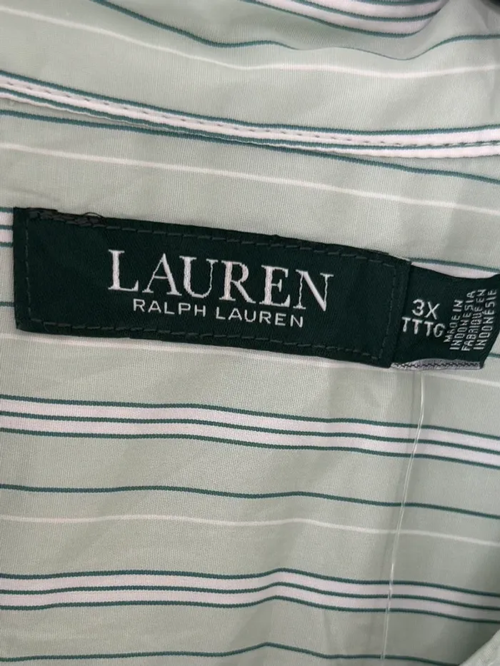 💚 Chemise rayé Vert Pastel/ Lauren-Ralph-Lauren / - photo numéro 5