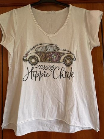 T-shirt col v Made in Italy taille unique