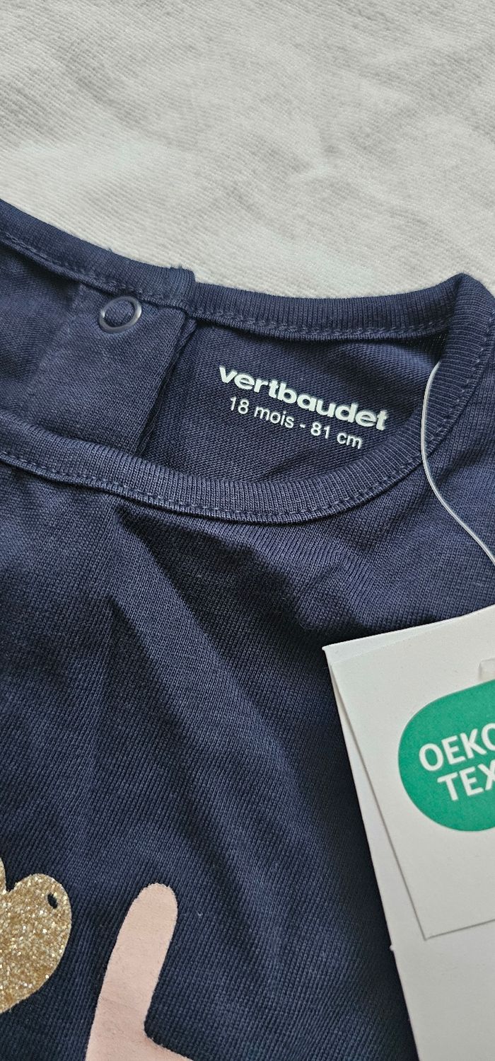 T-shirt manches longues fille de marque Vertbaude - photo numéro 3