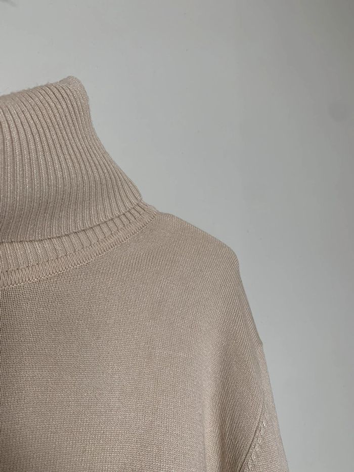 Pull col roulé homme beige