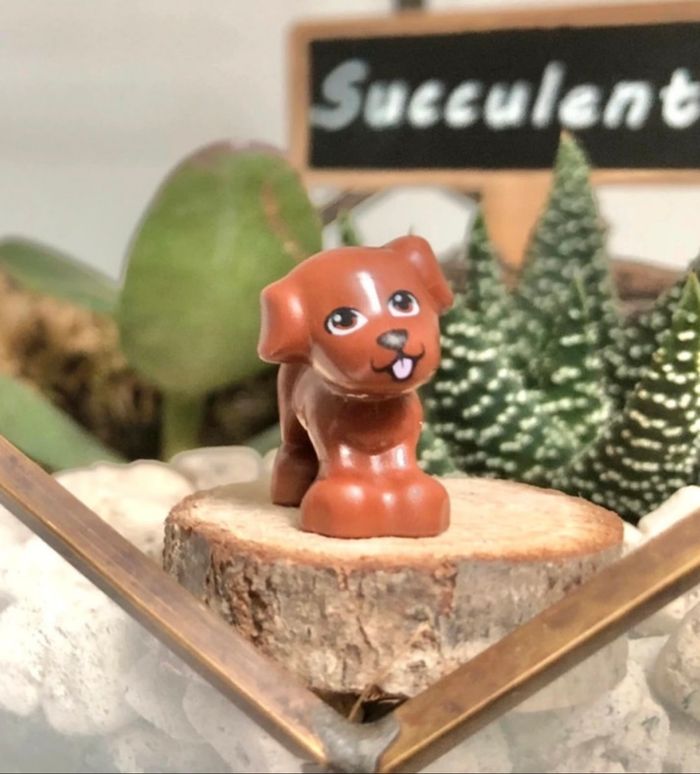 Lego Animaux Friends : Chien / Chiot marron avec langue rose - NEUF