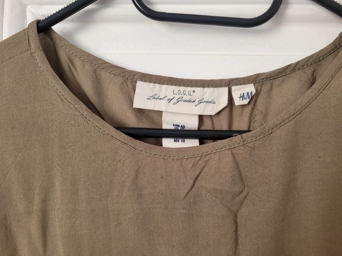 T-shirt oversize vert kaki H&M T40 - photo numéro 3