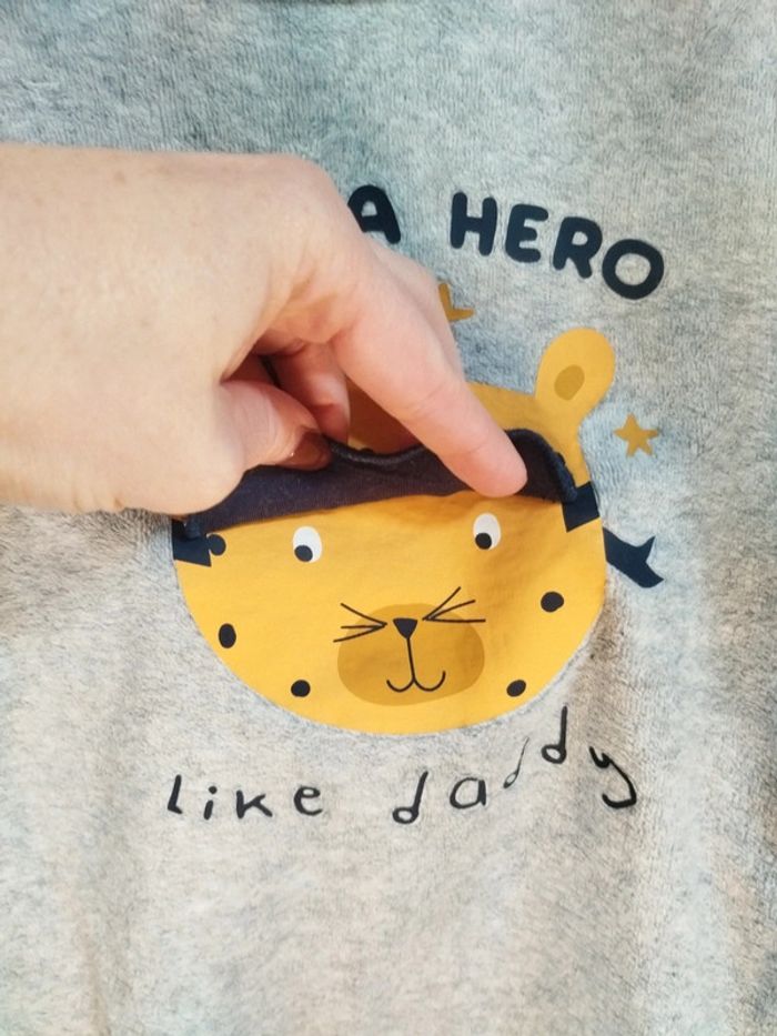 Lot de 3 pyjamas velours 1 pièce bébé garçon taille 6 mois - photo numéro 3