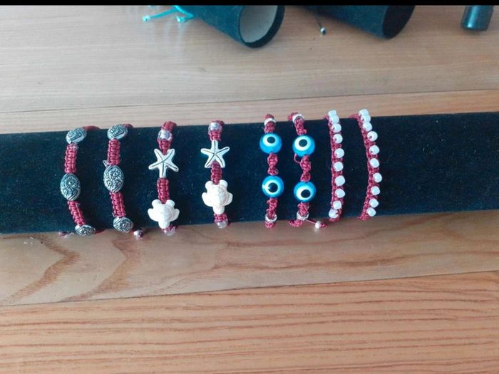 Bracelets  macramé rouge