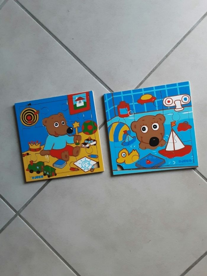 Lot de 2 puzzles de 9 pièces chacun images ours marque djeco - photo numéro 5