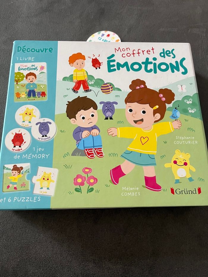 Jeu mon coffret des émotions grund livre memory puzzle - photo numéro 1