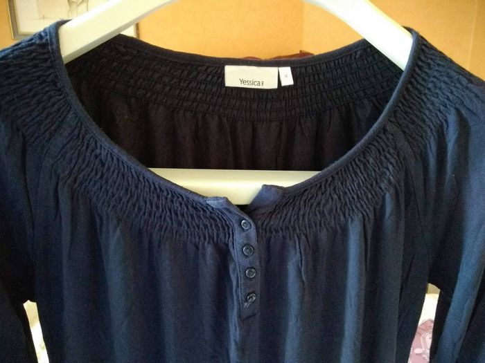 Blouse bouffante bleue marine - photo numéro 3