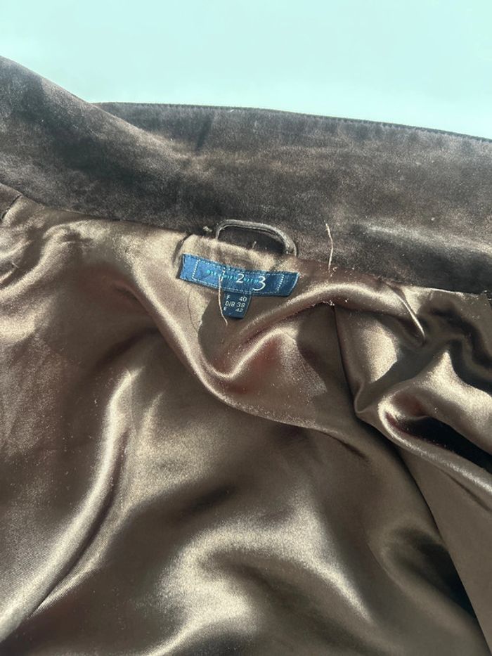 Veste en denim marron – Un Deux Trois – Taille 40 - photo numéro 6