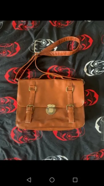 Sac à main marron clair, style cartable, Shein, bon état