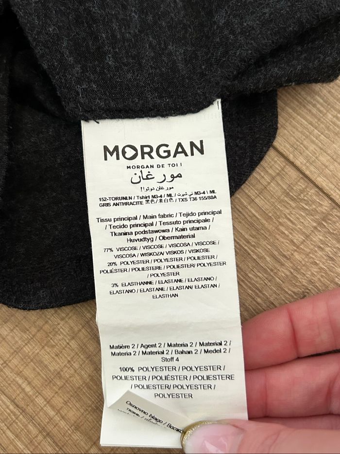 Pull gris foncé à manches longues Morgan taille XS TBE - photo numéro 10