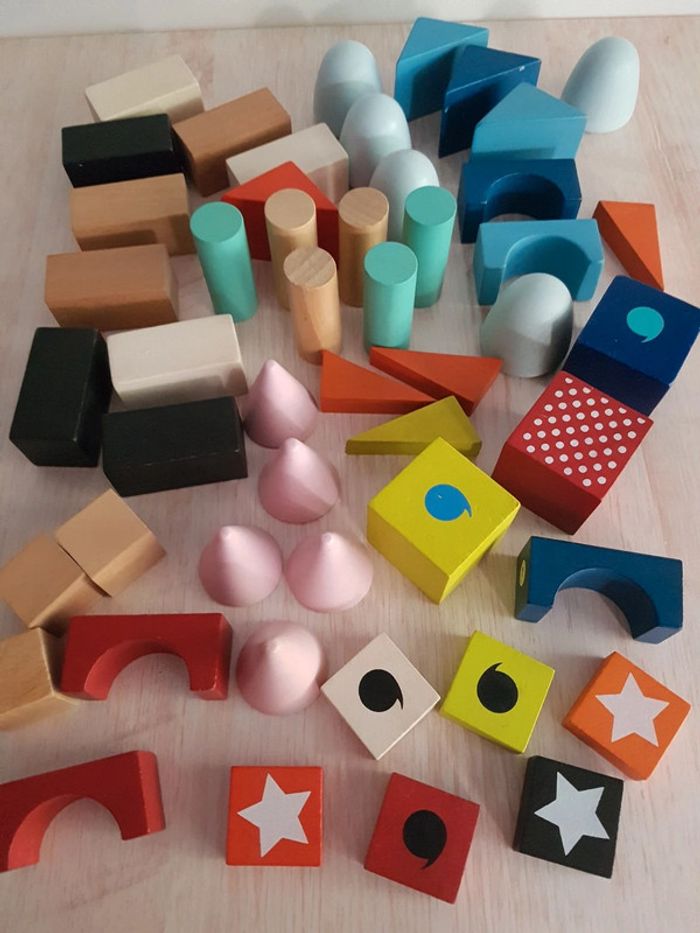 Kubix blocs de construction en bois Janod et petit train - photo numéro 3