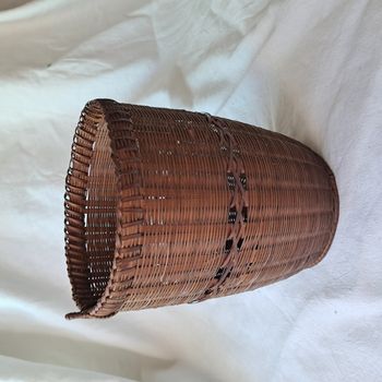 Petit pot cache pot petit panier en rotin osier roseau du Laos Hauteur 16 cm