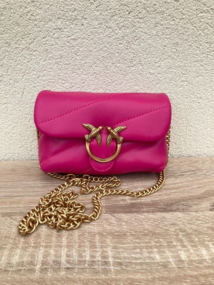 Sac à main PINKO Love Puff MICRO Rose- 10x5x15 - photo numéro 2