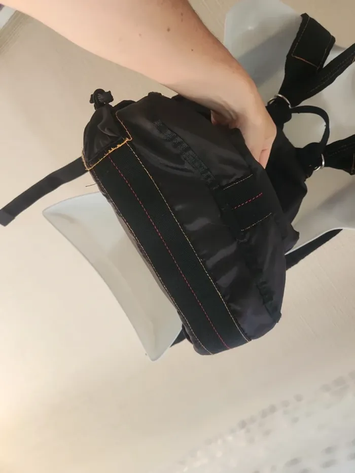 Sac à dos en toile parachute noir et orange - photo numéro 8
