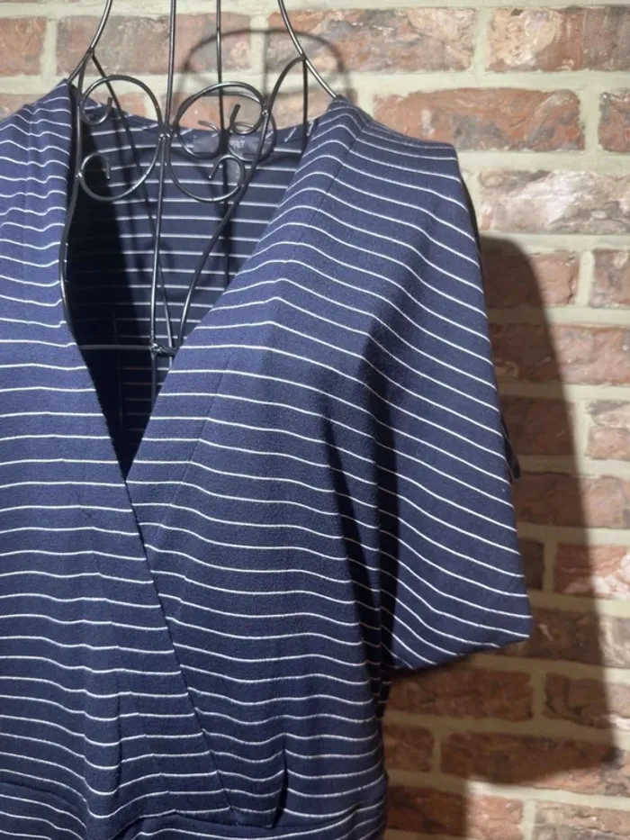 Robe longue Esprit bleu et blanche lignée Taille F : L - photo numéro 3