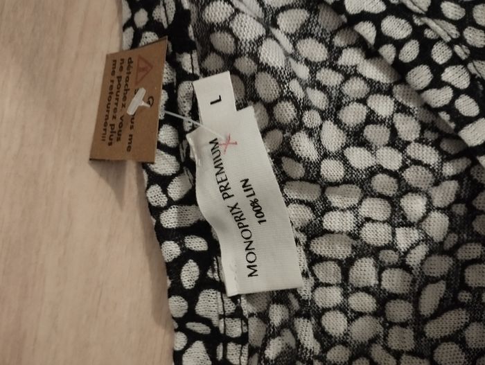 Blouse col V en lin monoprix taille L - photo numéro 6