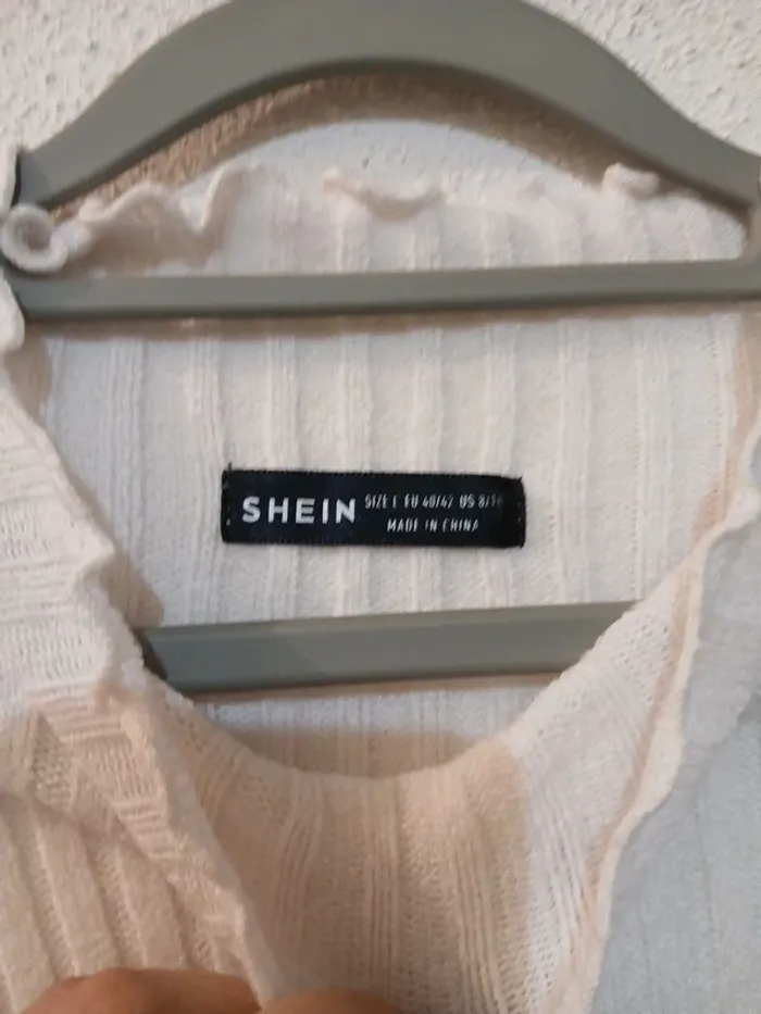 Sweat blanc court basic " shein " taille L - photo numéro 3