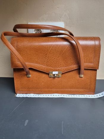 Sac vintage marron, 3 poches centrales