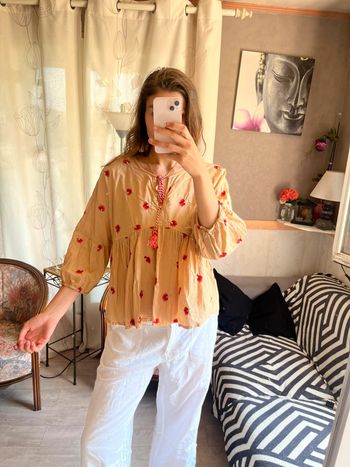 Blouse coquette bohème champêtre country western