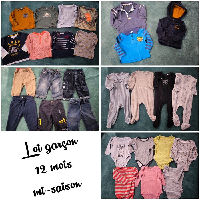 Lot 12 mois garçon mi-saison