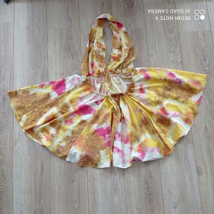 Robe jaune et rose dos nu t38 - photo numéro 4