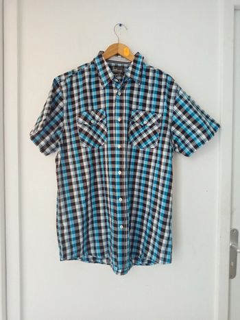 Chemise manches courtes à carreaux homme