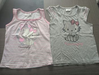 Lot 2 débardeurs chat charming kitty été fille 6 ans 