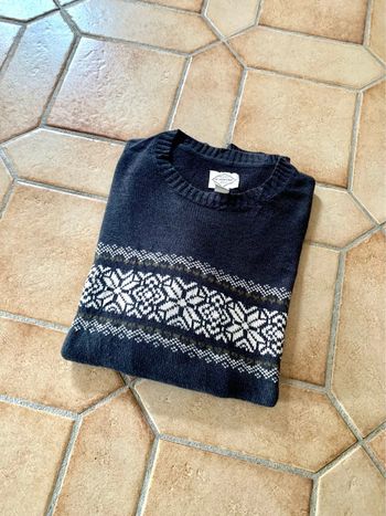 Pull style hiver flocon en coton St John’s bay vintage gris