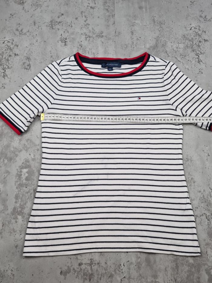 T-shirt rayé Tommy Hilfiger blanc et bleu marine – Taille M Femme - photo numéro 6
