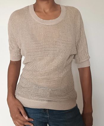 Pull beige / doré camaïeu TM