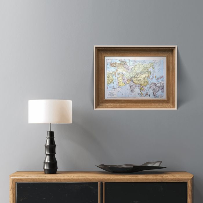 Imprimée en 1892, l'Asie, Vintage Authentique Grand Format (cadre non inclus) - photo numéro 6